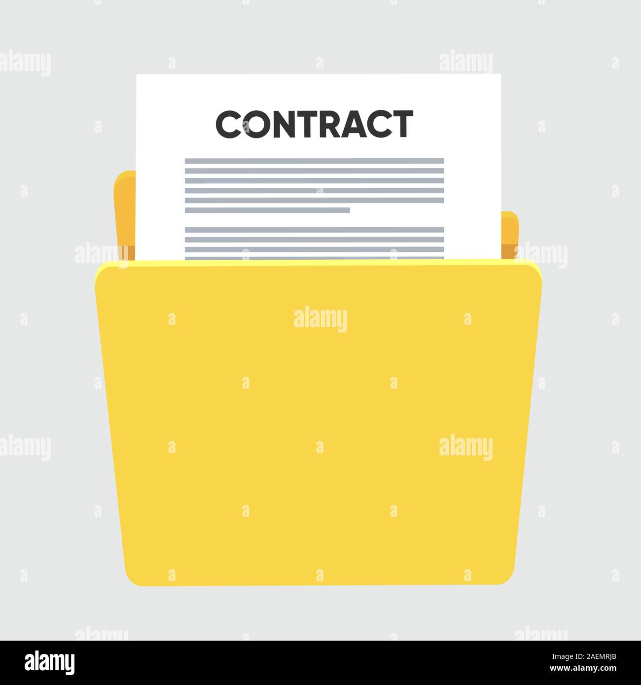 Contract conditions, research approval validation document. Contract papers. Document. Folder with stamp Stock Vector