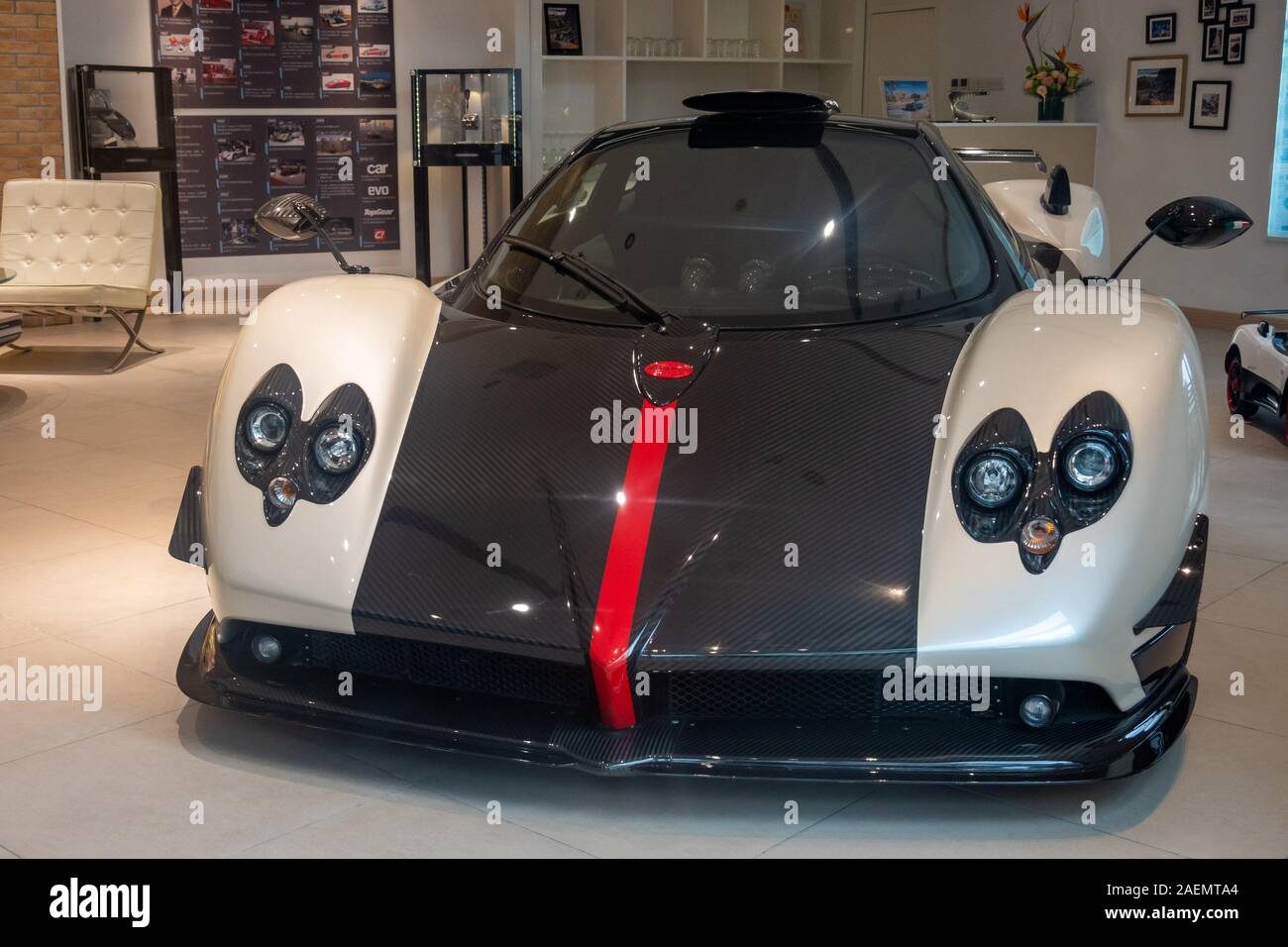 A Pagani Zonda Cinque Supercar Is Displayed At A Pagani Exhibition Hall In Shanghai China 12 November 2019 Stock Photo Alamy