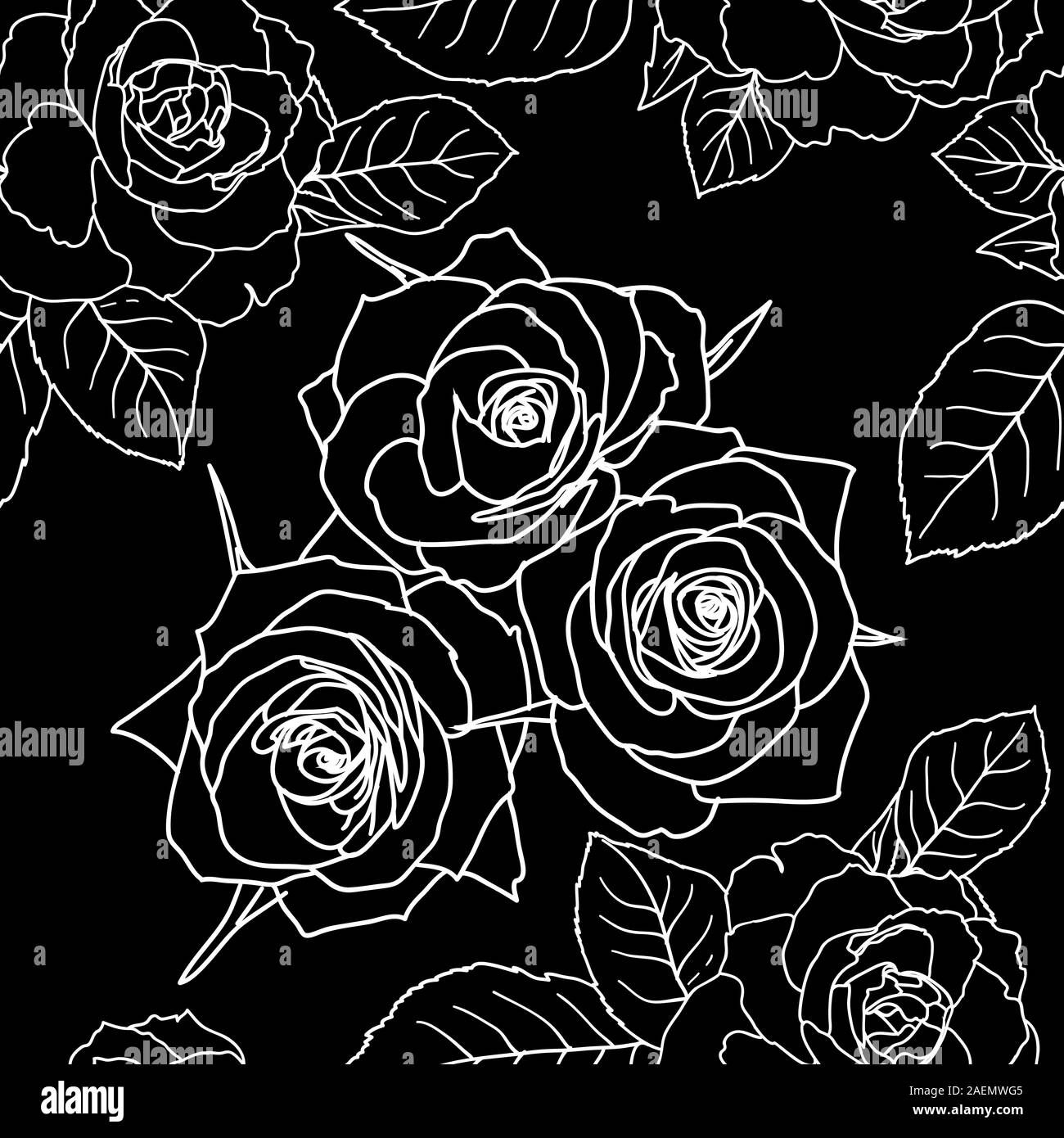 Seamless wallpaper with rose flowers Stock Vector Image & Art - Alamy