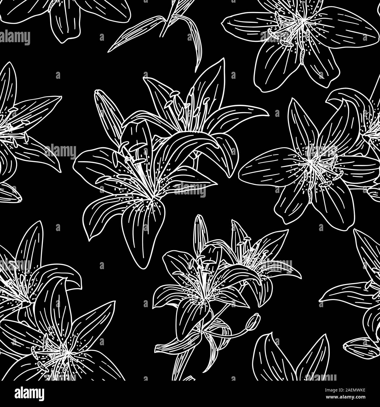 Seamless wallpaper with beautiful flowers Stock Vector Image & Art - Alamy