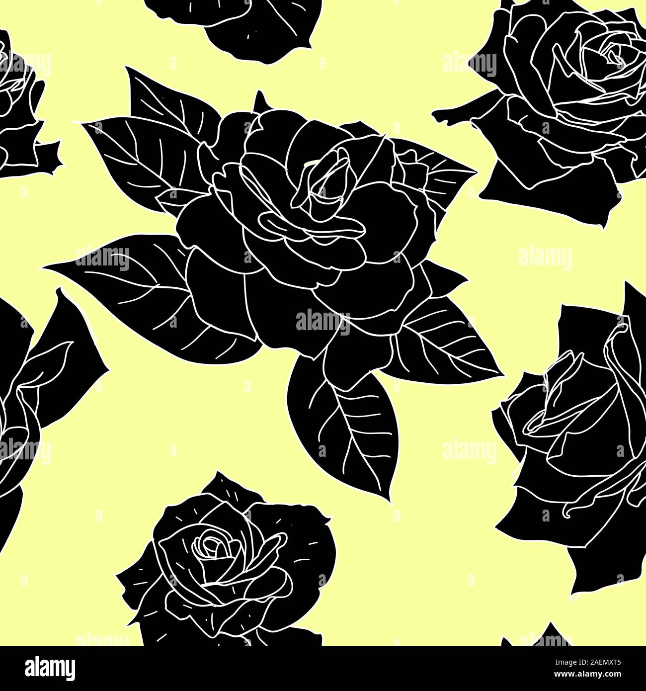 Seamless wallpaper with beautiful flowers Stock Vector Image & Art - Alamy