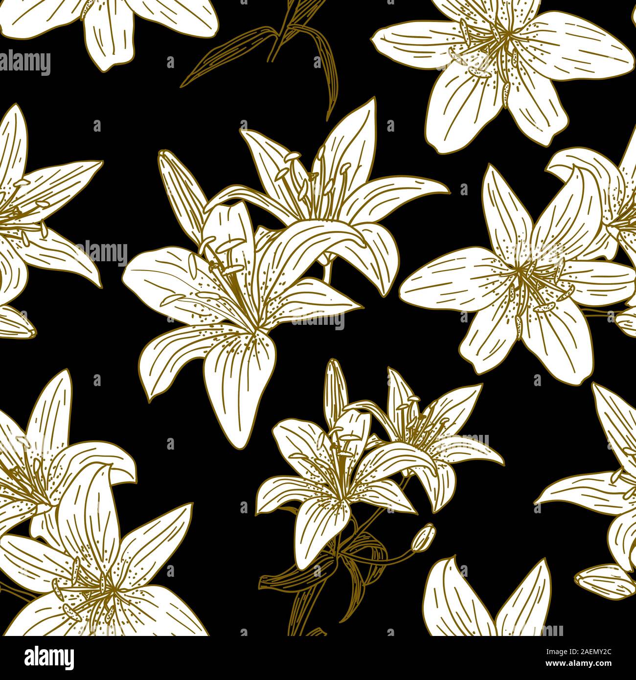 Seamless wallpaper with beautiful flowers Stock Vector Image & Art - Alamy