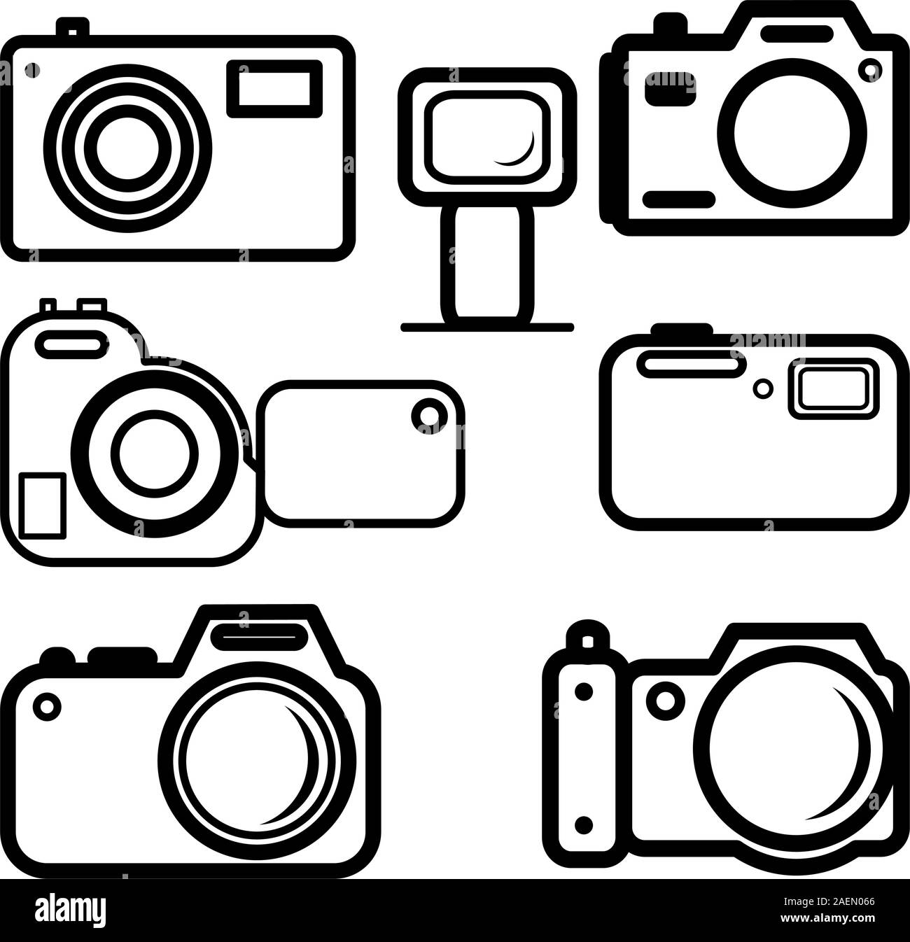 A set of digital cameras Stock Vector Image & Art - Alamy