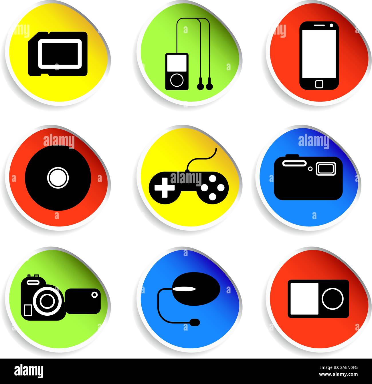 Icon set of electronic gadgets Stock Vector