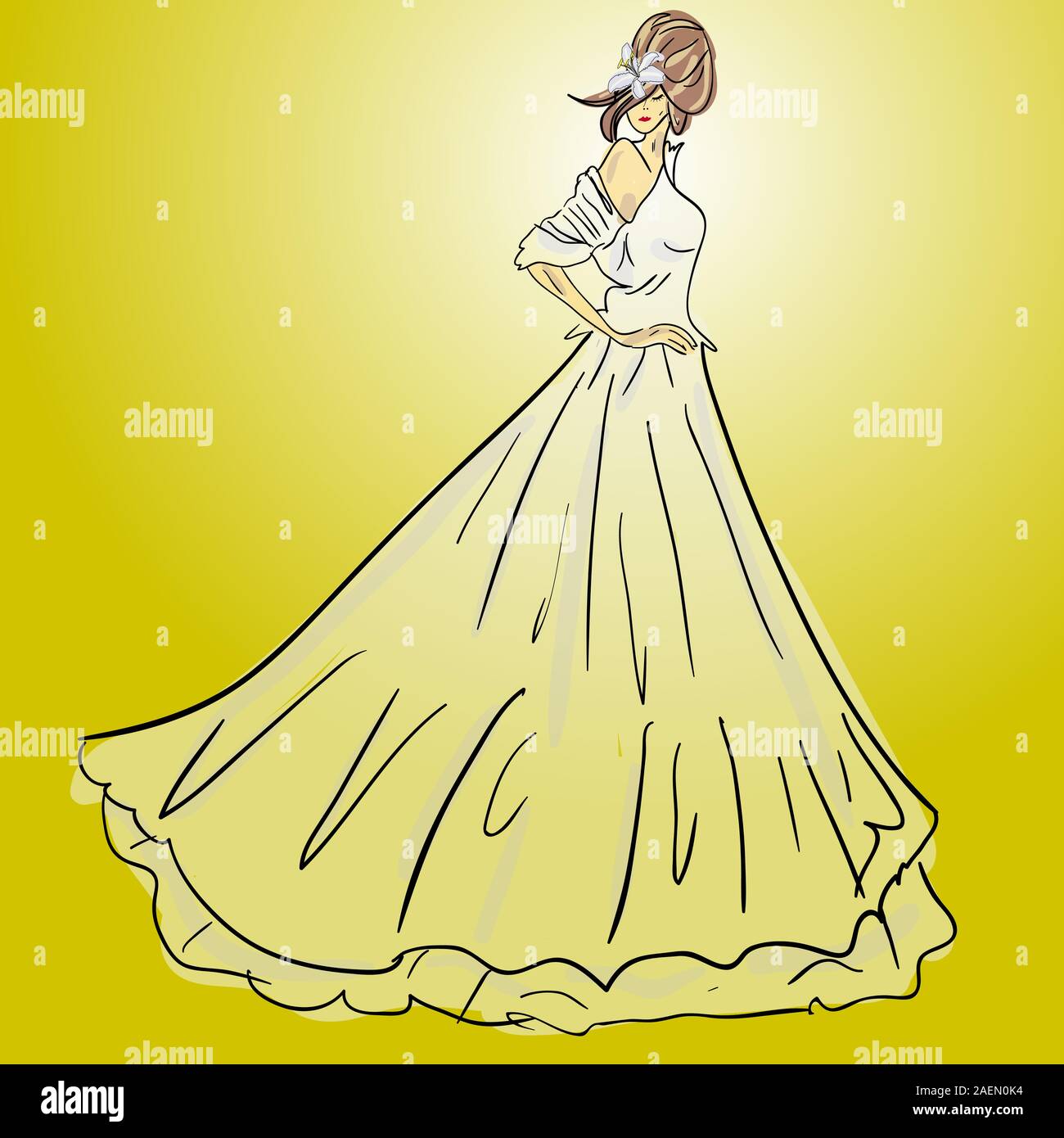 Bride in traditional wedding dress Stock Vector Images - Alamy
