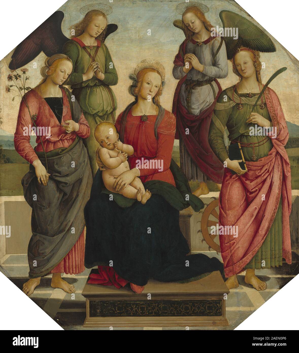 A painting from the School of Perugino, early 16th century, depicting ...