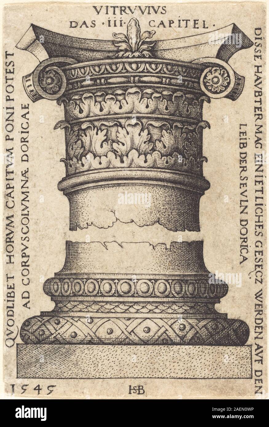 Capitalism Renaissance A 1545 print by Sebald Beham depicting the capital and base of a ...