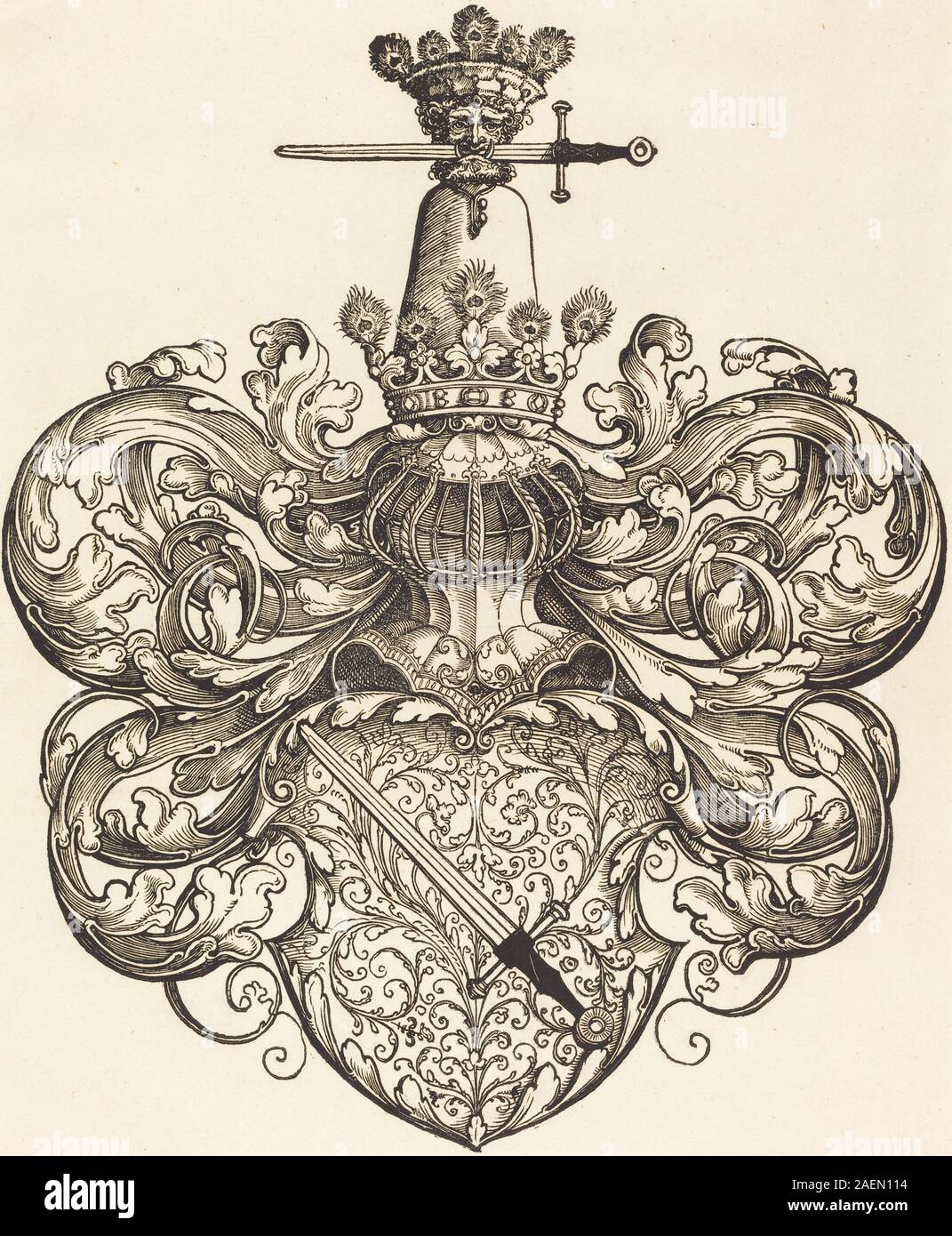 Sebald Beham, Coat of Arms of the Family Kress von Kressenstein, Coat of Arms of the Family Kress von Kressenstein Stock Photo