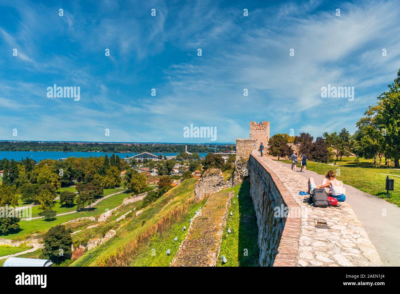 BELGRADE, SERBIA - AUGUST 10, 2019 : Historical ruins of Kalemegdan ...