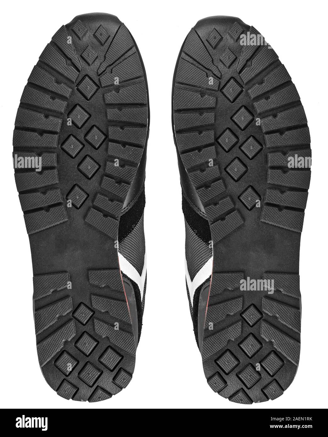 black sole of sneakers isolated on white background. file contains