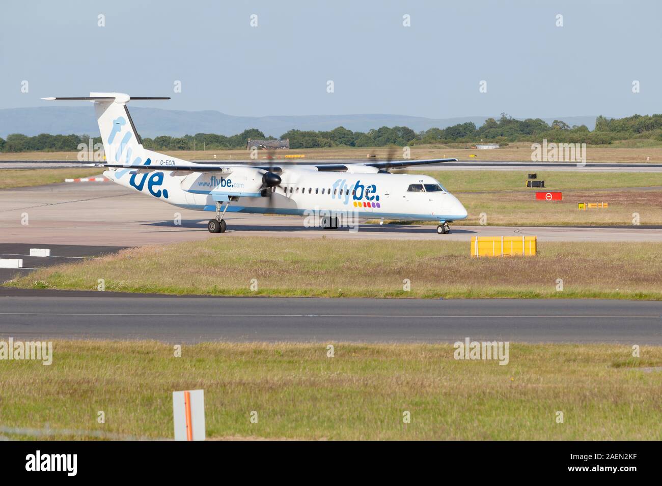 Flybe twin-turboprop airliner, England Stock Photo