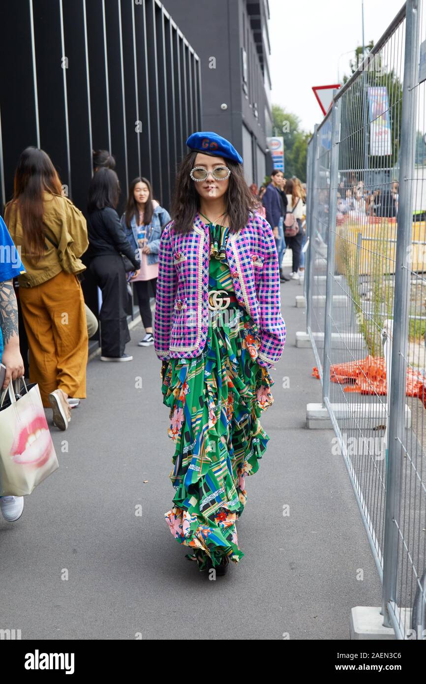 gucci green dress 2019 Satin maxi dress with a train main image 1