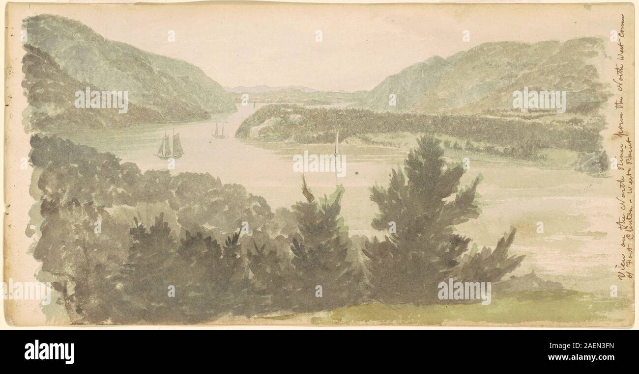 Seth Eastman, View of the North River from the North West Corner of Fort Clinton—West Point, 1837, View of the North River from the North West Corner of Fort Clinton—West Point; 1837 date Stock Photo