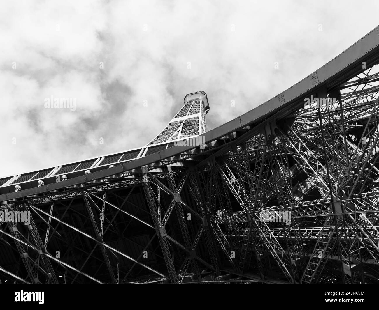Eiffel Tower Paris in Black and White Stock Photo