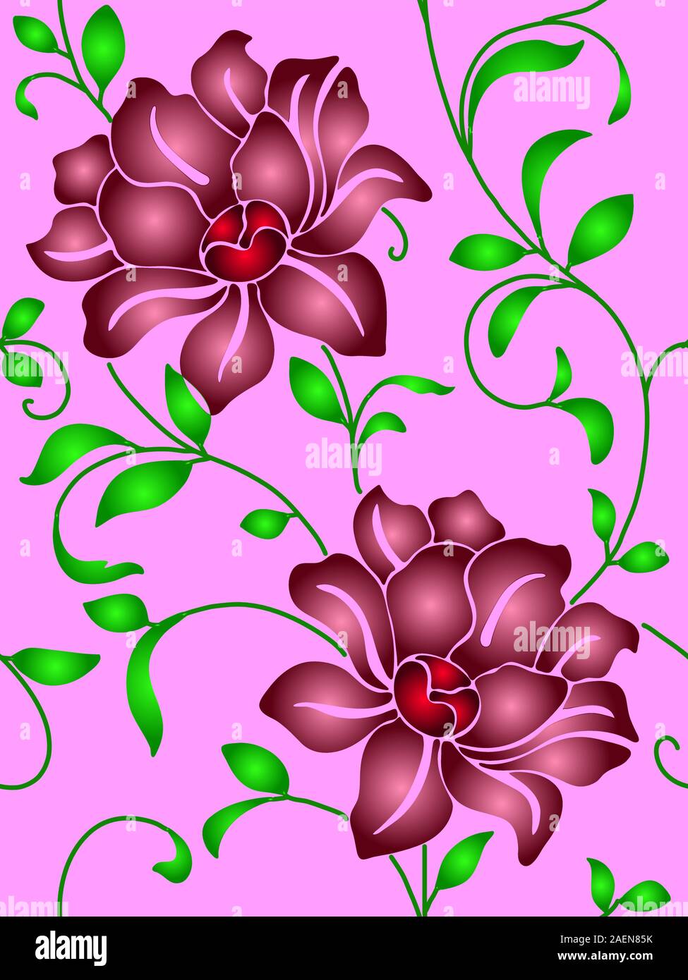 Seamless wallpaper a seam with flower and leaves eps10 Stock Vector ...