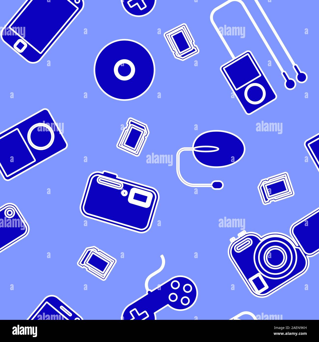 Seamless background Icon with electronic gadgets. Could be used as ...