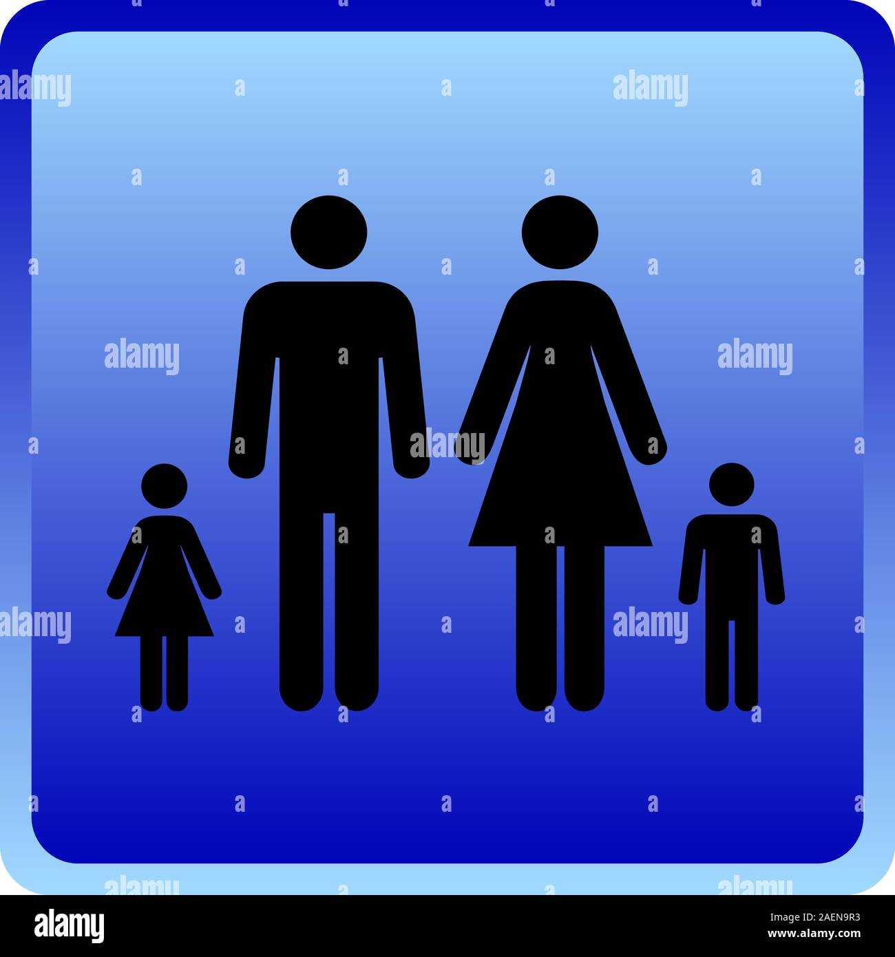 Vector Man & Woman icon with children over blue background Stock Vector ...