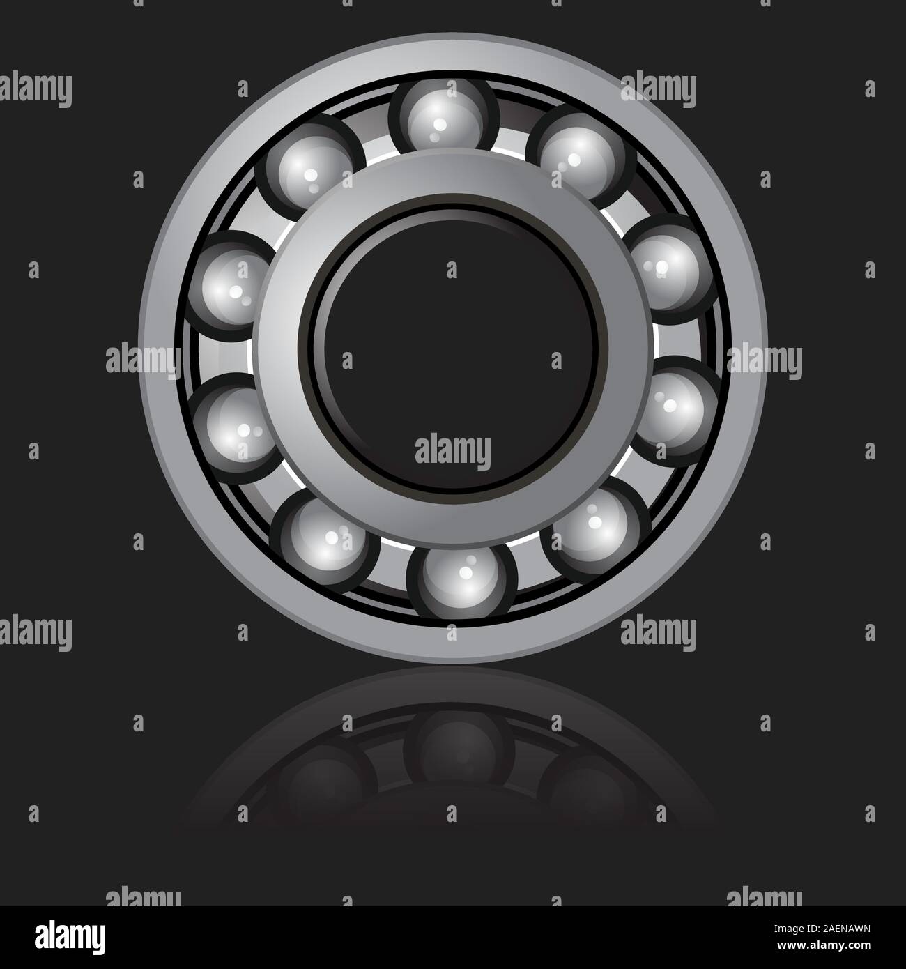 vector bearings illustration on a black background Stock Vector Image