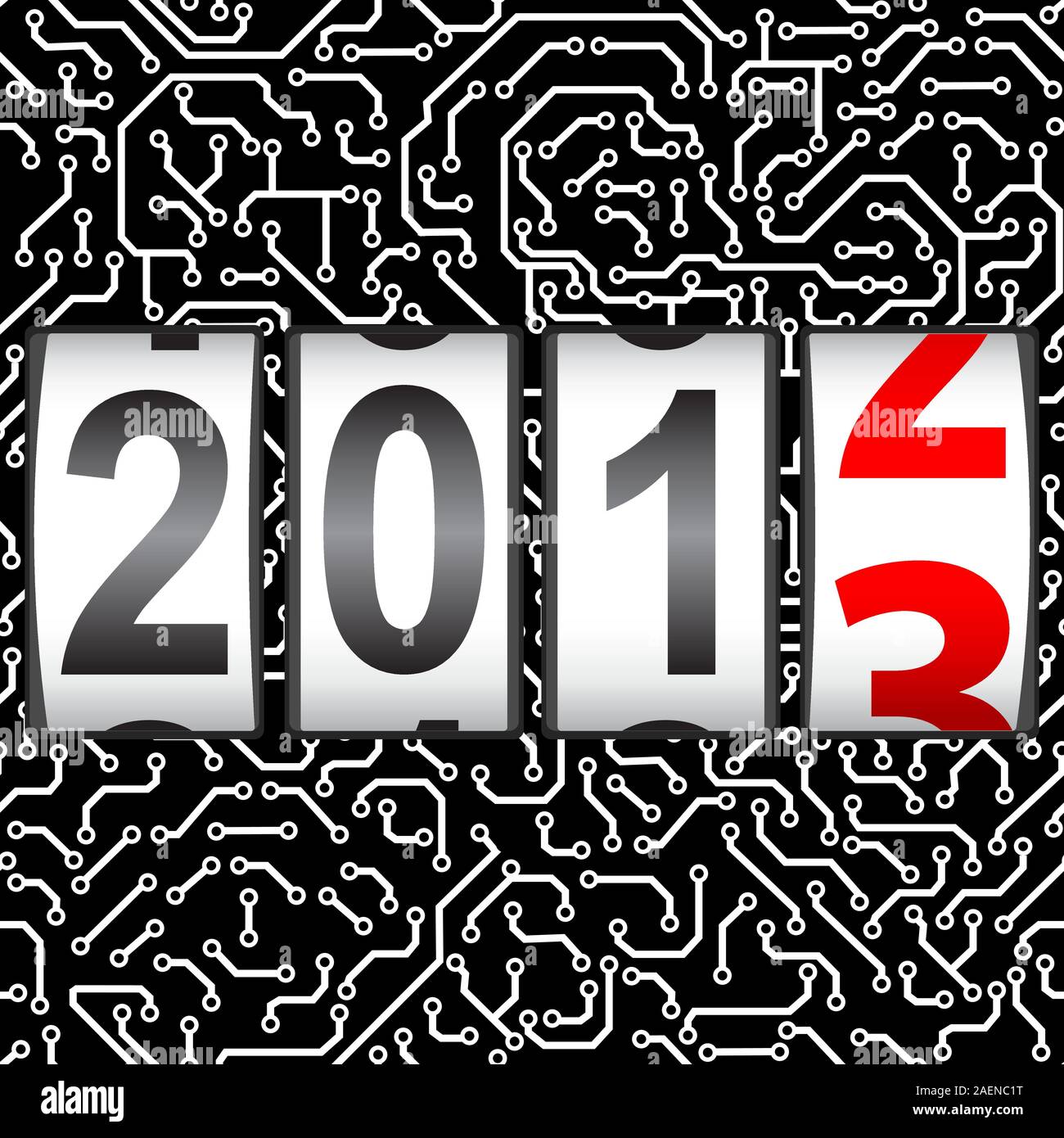 2013 New Year counter, vector. Seamless pattern. Stock Vector