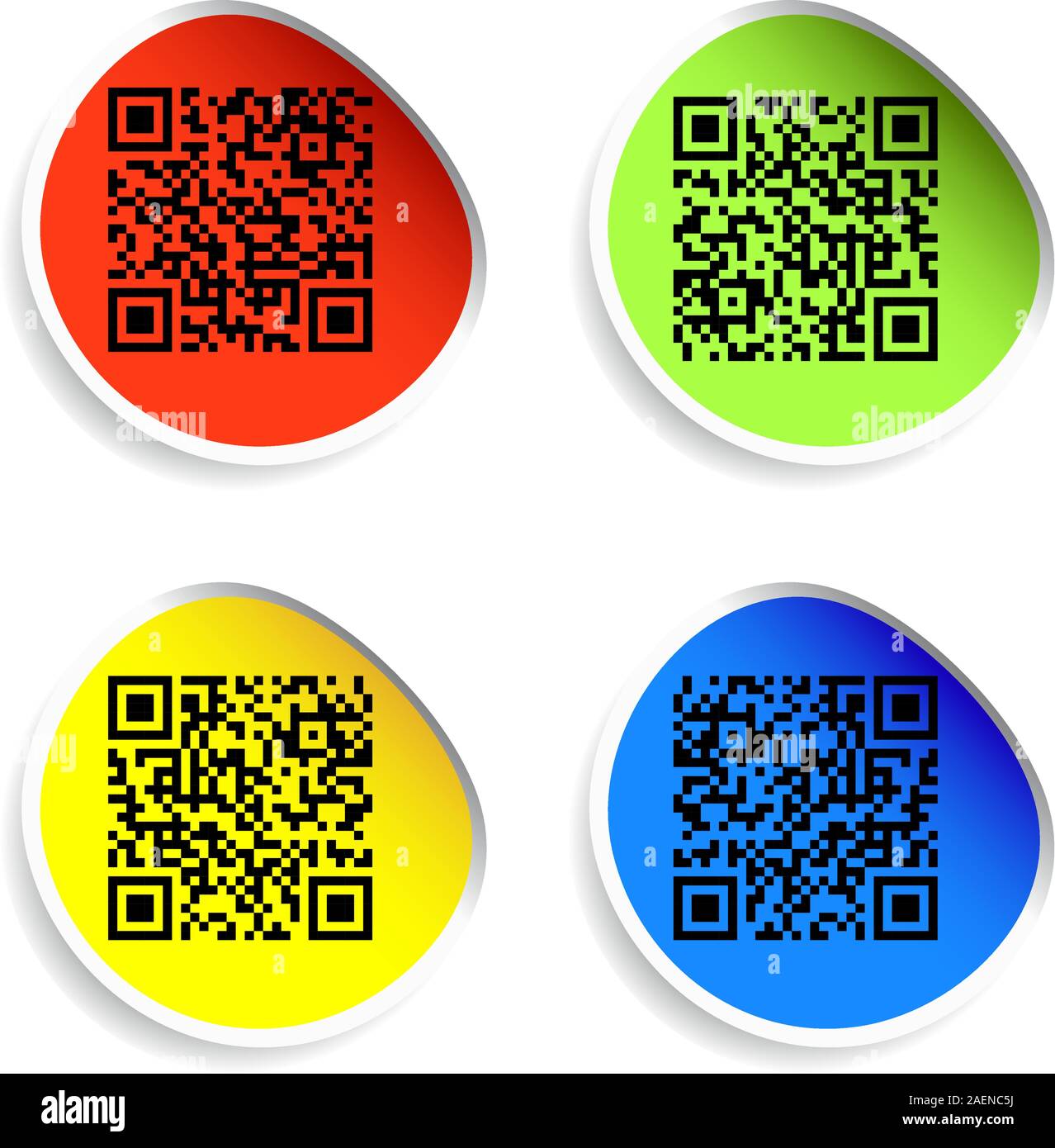 Modern bar codes. Set of labels with qr codes. Stock Vector