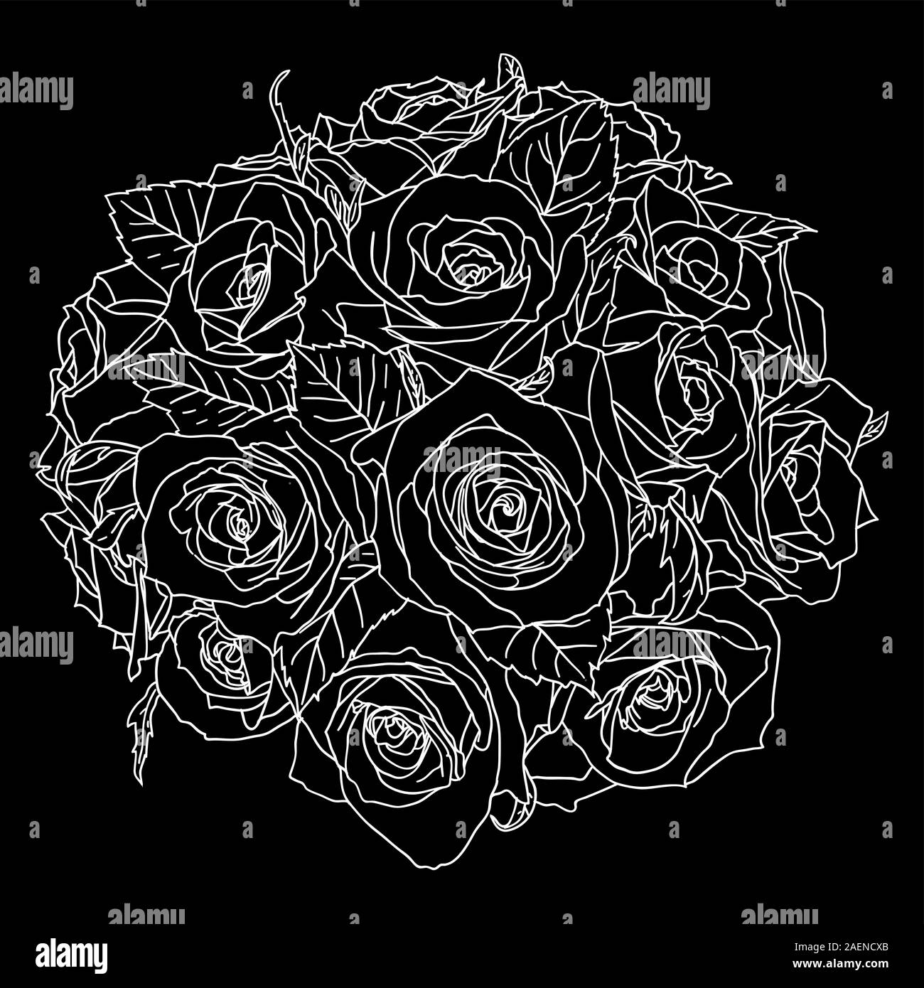floral design element and hand-drawn , vector illustration Stock Vector ...