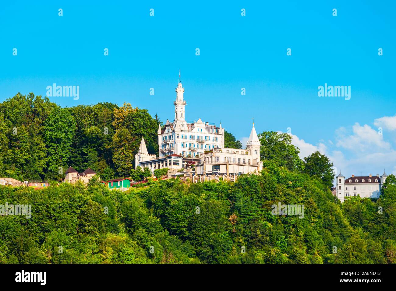 Schloss Hotel Chateau Gutsch is a boutique hotel in Lucerne city in central Switzerland Stock Photo