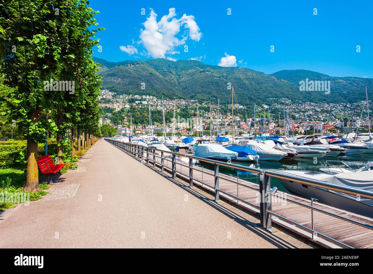 Locarno port with yachts and boats. Locarno is a town located on Lake  Maggiore in Ticino canton of Switzerland Stock Photo - Alamy