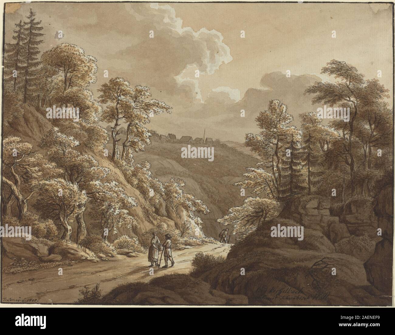 T Lamey, Road through the Woods near Kresselbach, 1805, Road through the Woods near Kresselbach; 1805 date Stock Photo