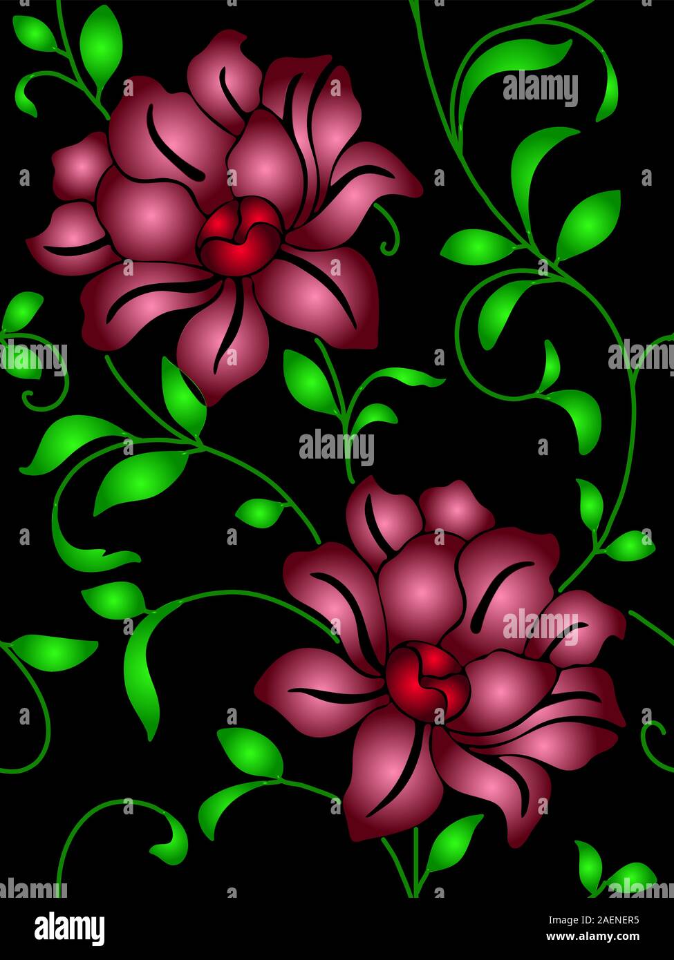 Seamless wallpaper a seam with flower and leaves eps10 Stock Vector ...