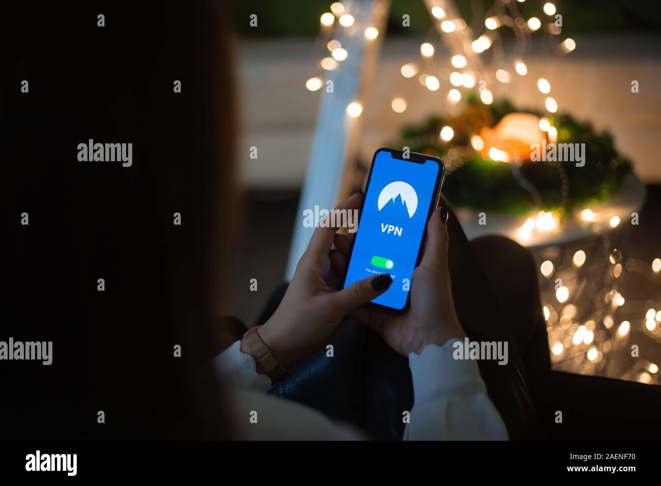 Virtual private network for Christmas Stock Photo
