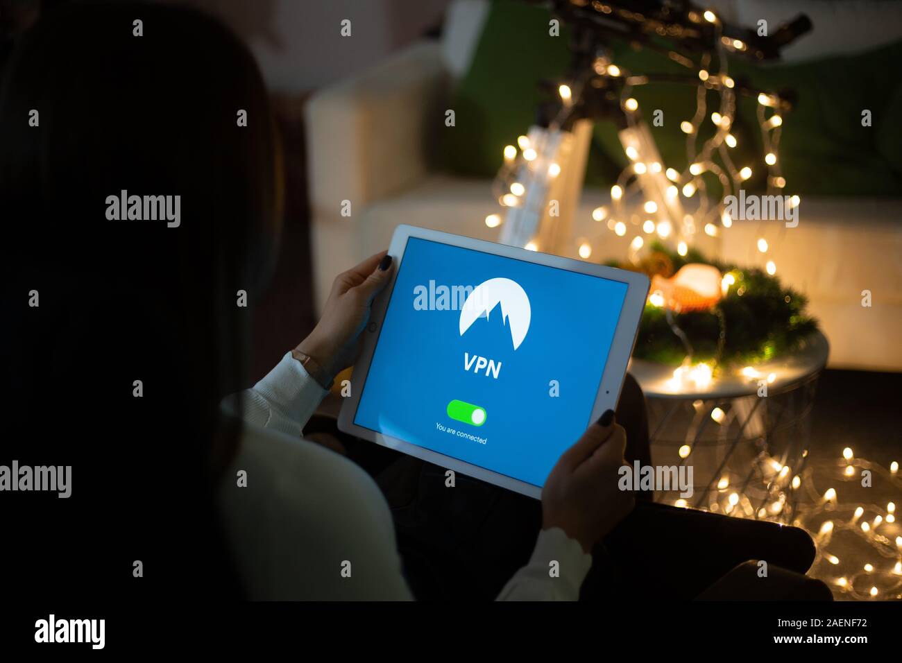 Stay safe on Christmas with VPN Stock Photo