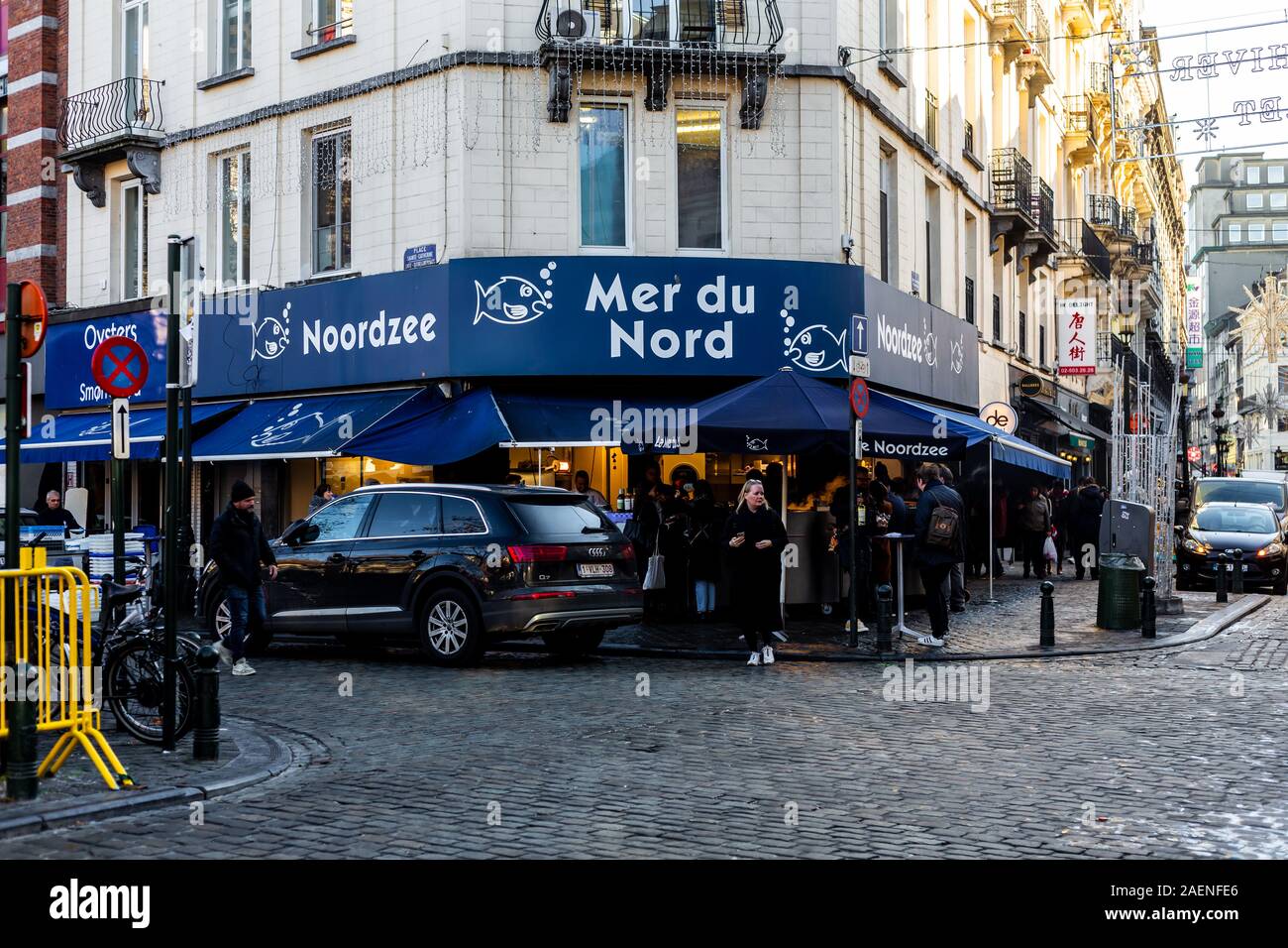 Noordzee - Mer du Nord, famous fish bar in Brussels, Belgium Stock Photo