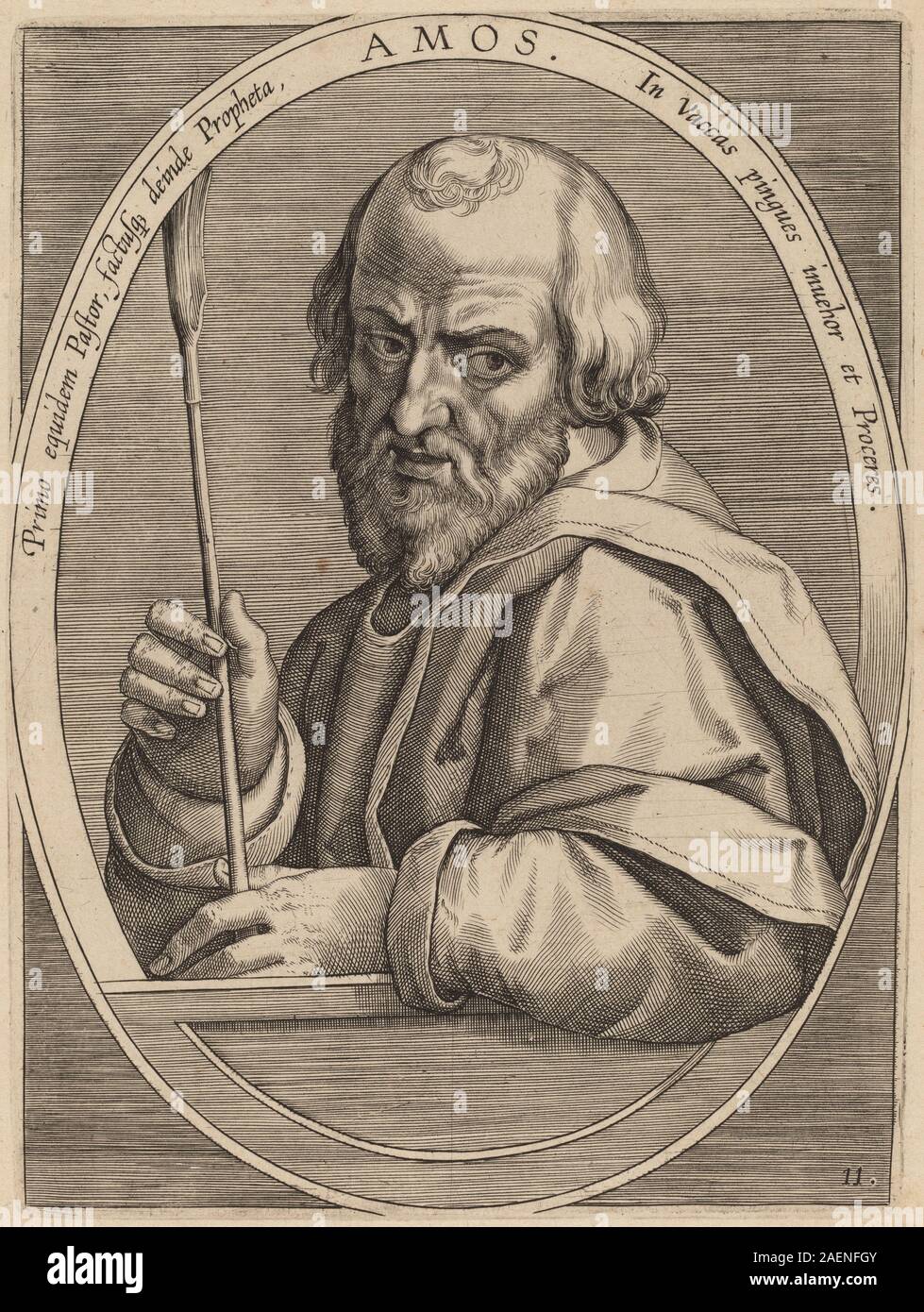 Theodor Galle after Jan van der Straet, Amos, published 1613, Amos; published 1613 Stock Photo