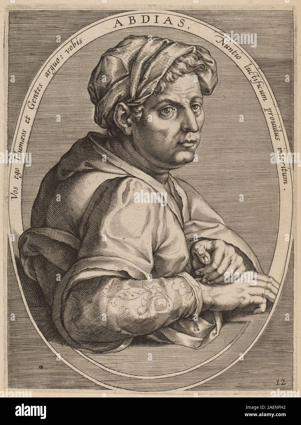Theodor Galle after Jan van der Straet, Abdias, published 1613, Abdias; published 1613 Stock Photo