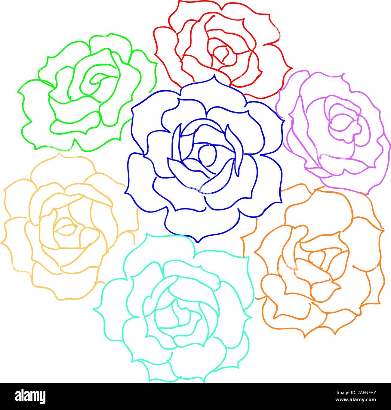 Large bouquet of roses. vector Stock Vector Image & Art - Alamy