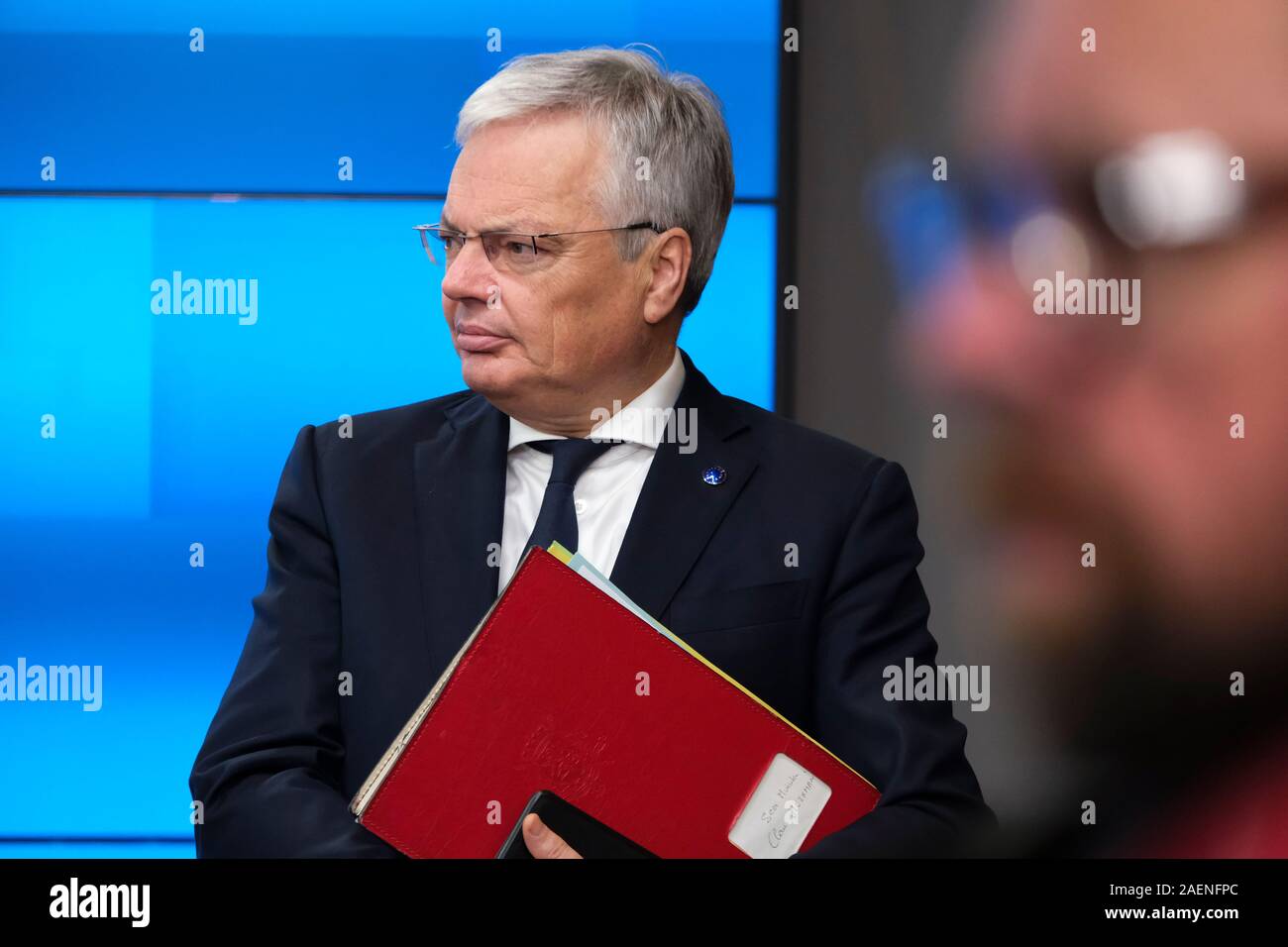 Brussels, Belgium. 10th Dec, 2019. European Commissioner for Justice and rule of law Didier Reynders during an European General Affairs Council. Credit: ALEXANDROS MICHAILIDIS/Alamy Live News Stock Photo