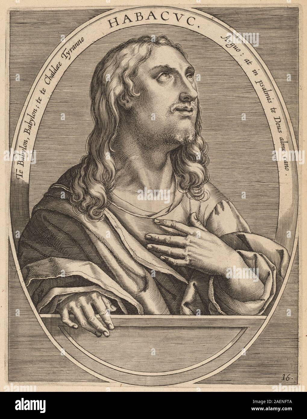 Theodor Galle after Jan van der Straet, Habachuch, published 1613, Habachuch; published 1613 Stock Photo