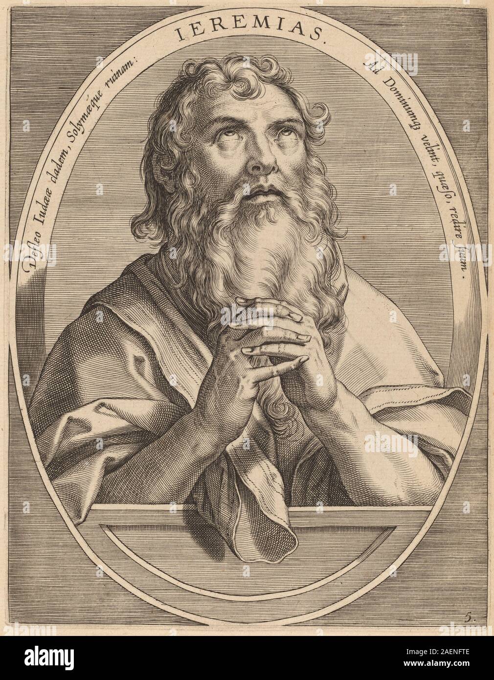 Theodor Galle after Jan van der Straet, Jeremiah, published 1613, Jeremiah; published 1613 Stock Photo