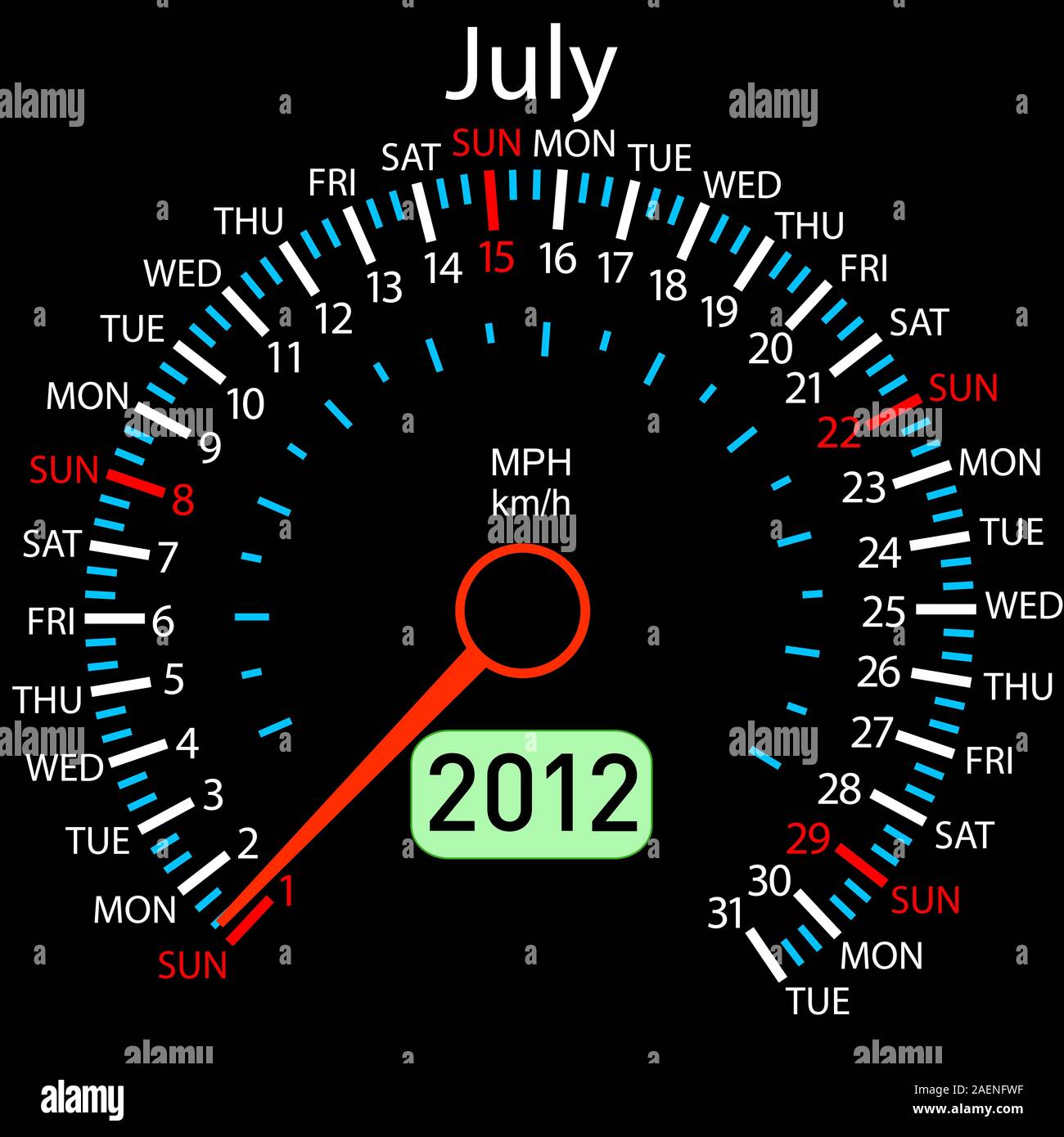 2012 year ñalendar speedometer car in vector. July Stock Vector Image ...