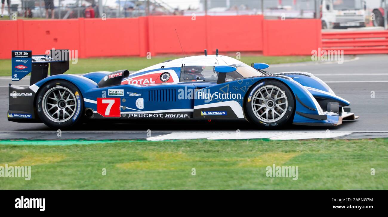 David Porter driving a 2007, Peugeot 908, during the  Aston Martin Trophy for Masters Endurance Legends, at the 2019 Silverstone Classic Stock Photo