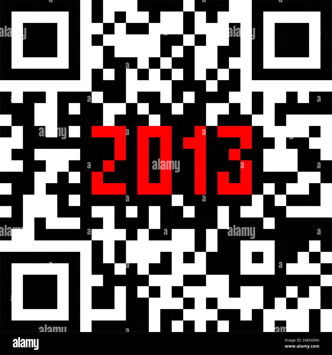 2013 New Year counter, QR code vector. Stock Vector
