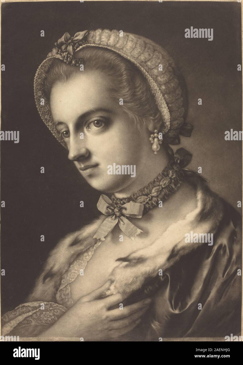Thomas Frye, Imaginary Portrait of an English Beauty, 1762, Imaginary Portrait of an English Beauty; 1762 date Stock Photo
