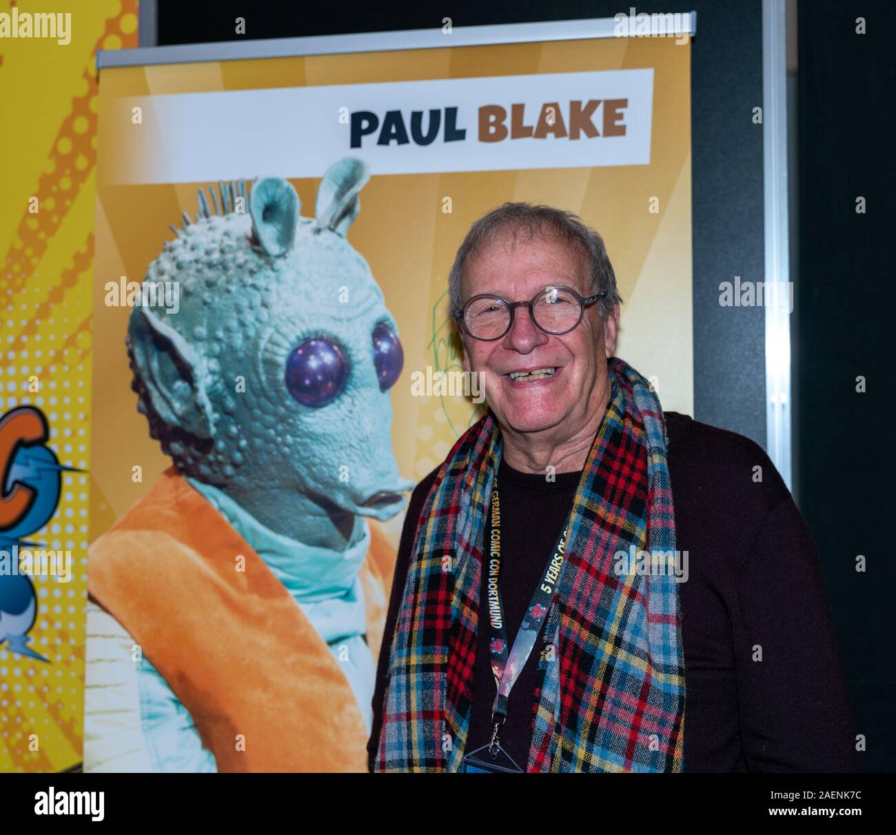 DORTMUND, GERMANY - December 8th 2019: Paul Blake (*1948, British actor - Star Wars ? Greedo) at German Comic Con Dortmund, a two day fan convention Stock Photo