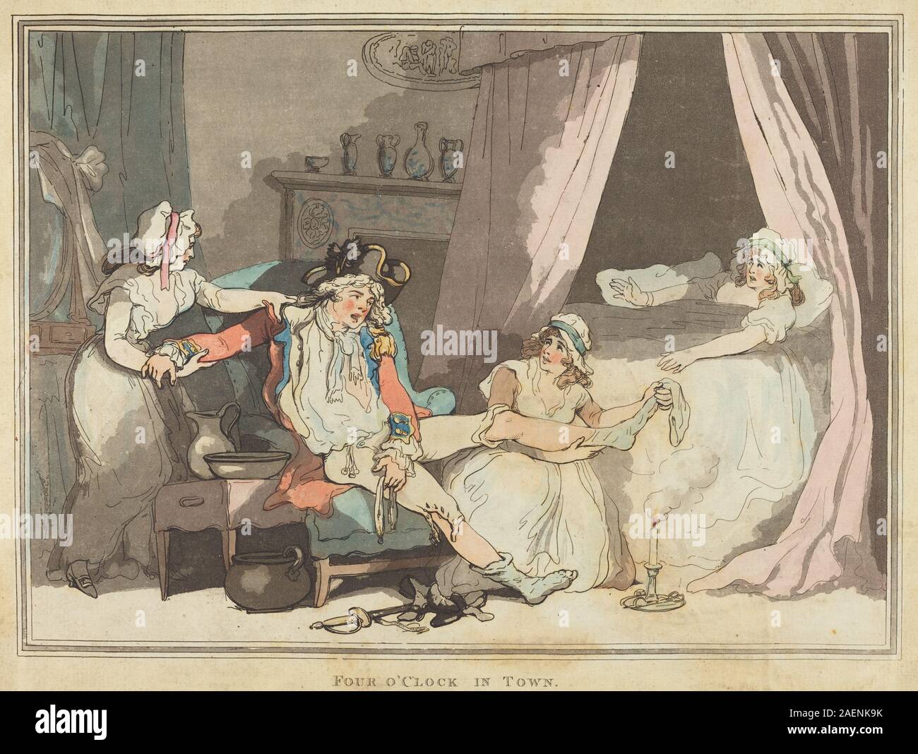 Thomas Rowlandson, Four O'Clock in Town, 1788, Four O'Clock in Town; 1788 date Stock Photo
