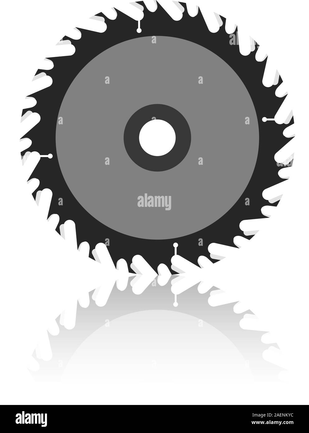 Circular saw blade on a white background. Vector illustration Stock