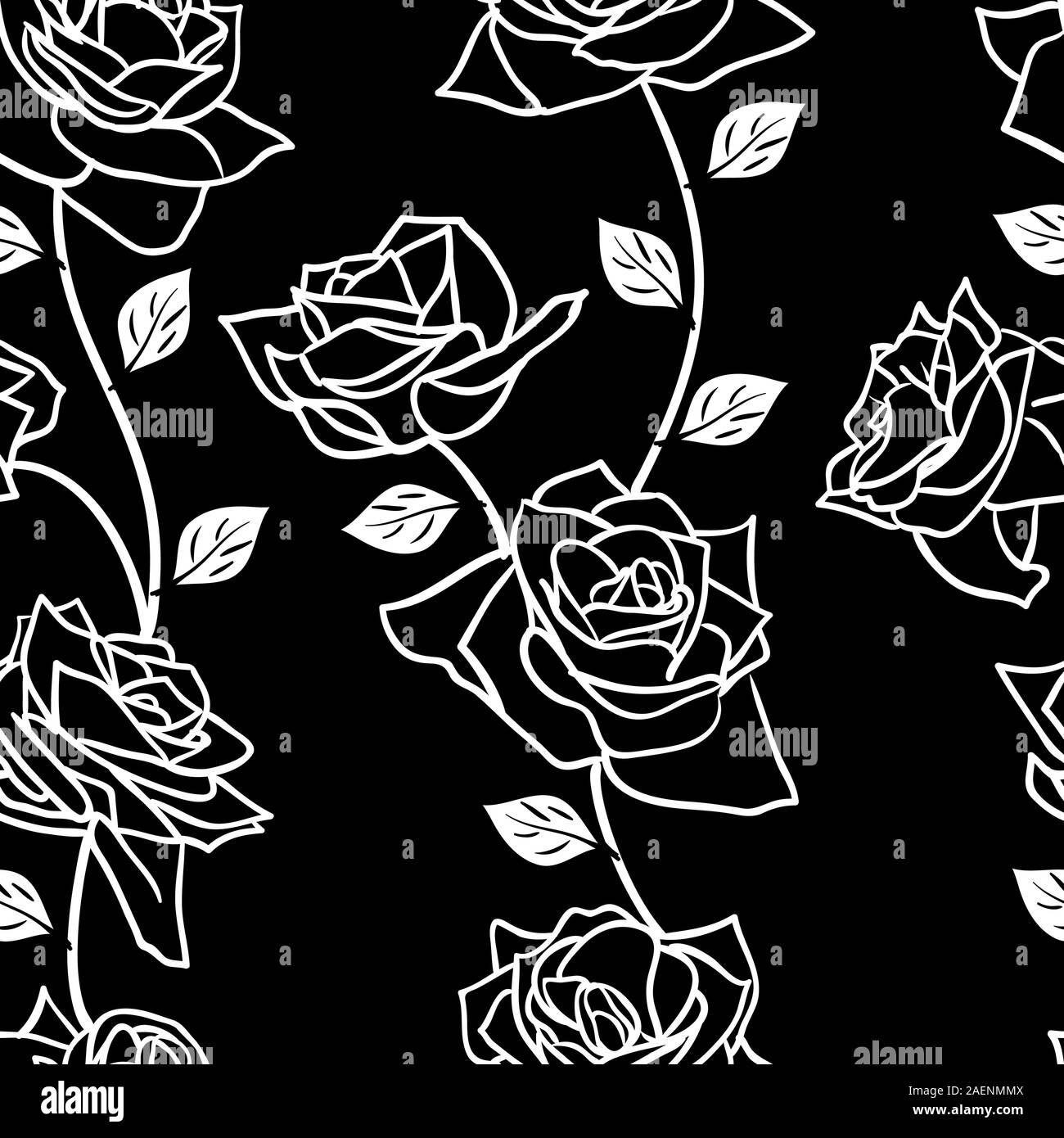 Beautiful seamless wallpaper with rose flowers, vector illustration ...