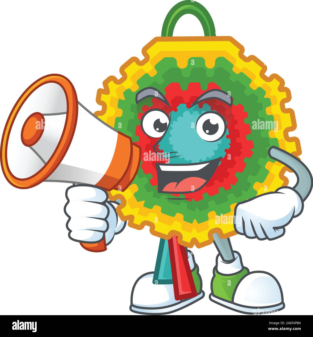 Funny cartoon style of pinata with megaphone Stock Vector Image & Art
