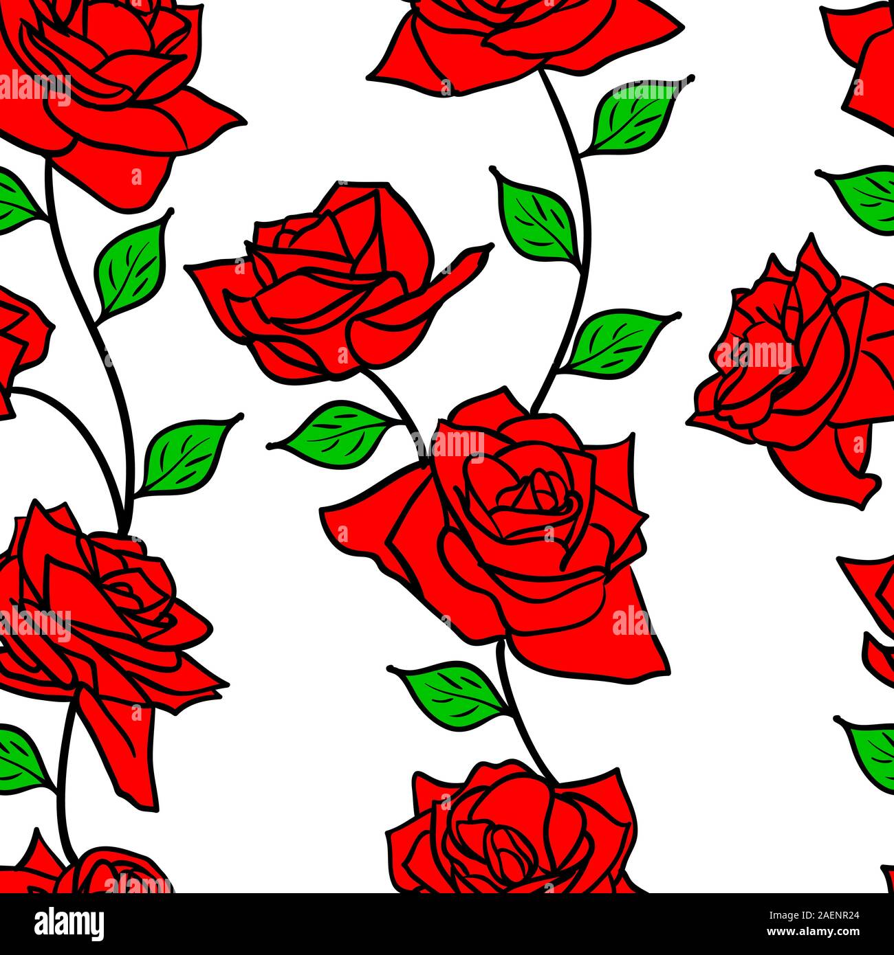 Beautiful seamless wallpaper with rose flowers, vector illustration ...