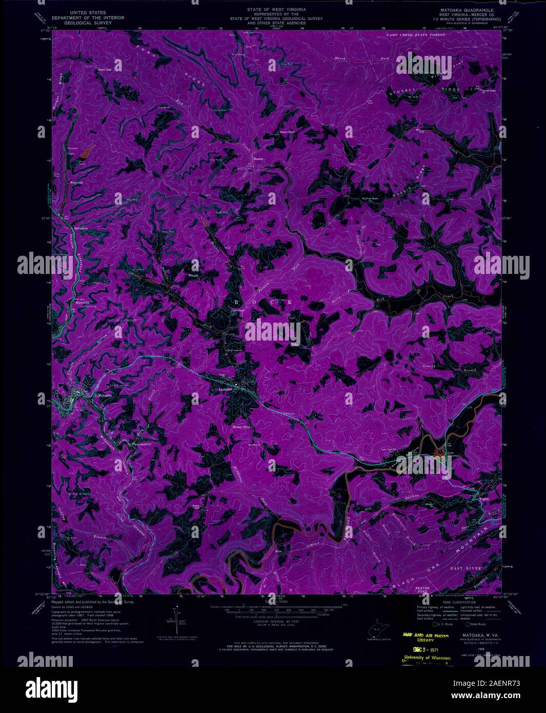 WV Matoaka 701024 1968 24000 Inverted Stock Photo - Alamy