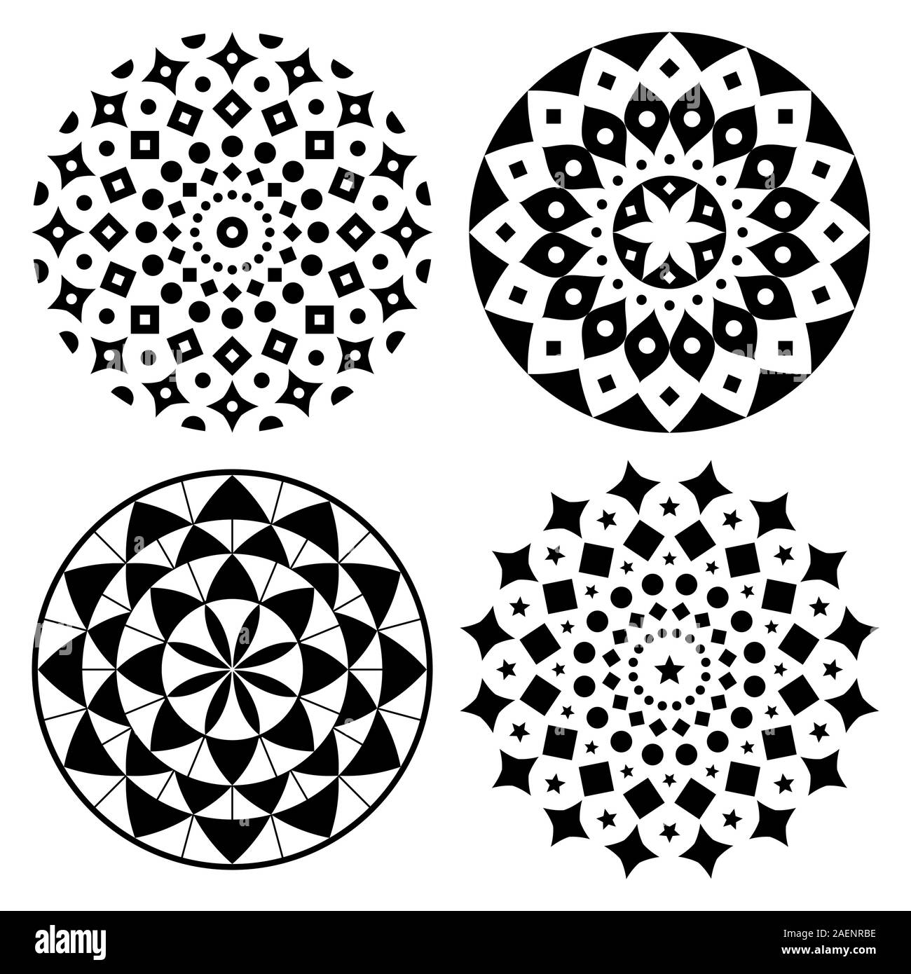 https://c8.alamy.com/comp/2AENRBE/mandala-vector-pattern-set-bohemian-zen-yoga-design-asian-ethnic-design-in-black-and-white-2AENRBE.jpg